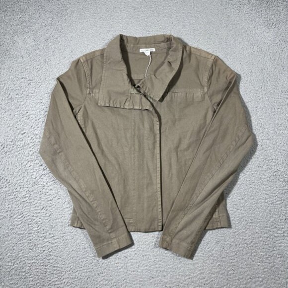 NWT JAMES PERSE Women Sz 4 Green Cotton Cropped Skinny Moto Zip Jacket $325 - Picture 1 of 10